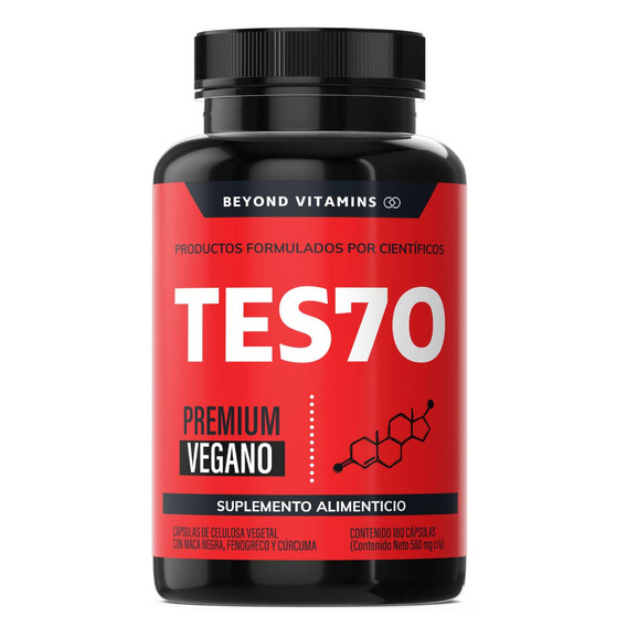 TESTO Vitaminas Para Hombres | Completo Con 10 Ingredientes | Maca Negra, Fenogreco, Creatina, Arginina, Cúrcuma, Zinc Y Más | Precursor Natural | Testosterona 180 Cápsulas