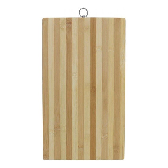 Tabla De Picar Grande De Madera Bambu Con Aro 40cm X 60cm Color Marrón Liso Con Aro Colgante