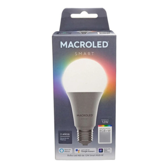 Lampara Led Smart Macroled Bulbo A60 Rgb + Blanco 12w E27