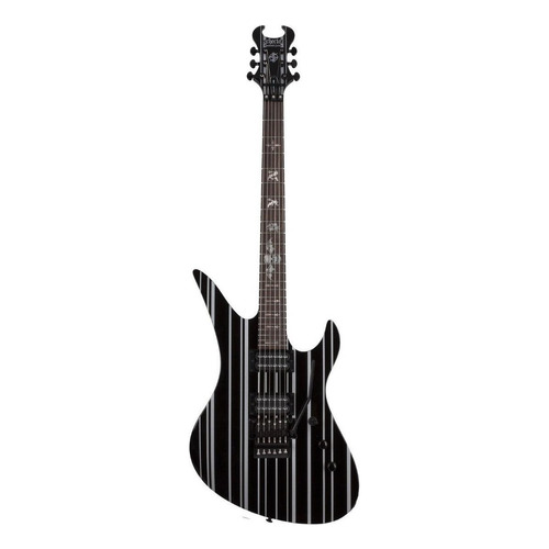 Guitarra eléctrica Schecter Synyster Standard de caoba gloss black with silver pin stripes brillante con diapasón de ébano