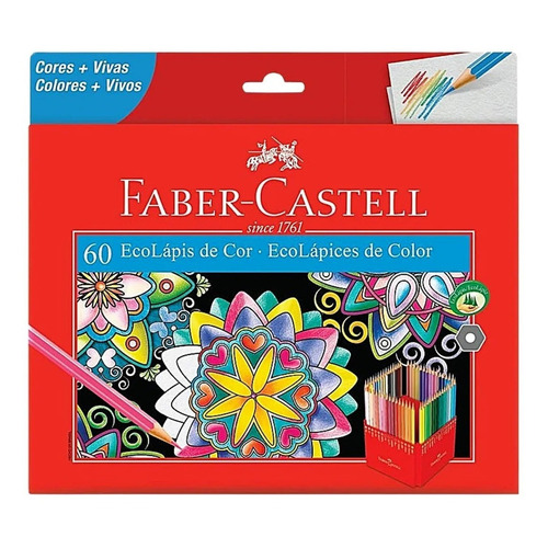 Lápices De Colores Faber Castell Ecolápiz Largos X 60