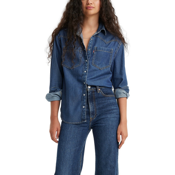 Camisa Mujer Regular Fit Western Azul Levis A7244-0007