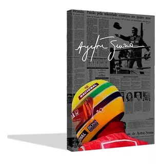 Quadro Decorativo Borda Infinita Ayrton Senna - 60x90