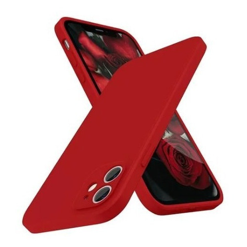 Carcasa Full Silicona Cubre Cámaras Para iPhone 12 (2 Cámaras) - Color Rojo - Marca Cellbox