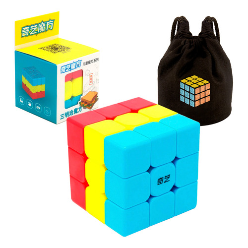Cubo Rubik Qiyi 3x3x3 Tricolor Sandwich  + Estuche Color De La Estructura Stickerless