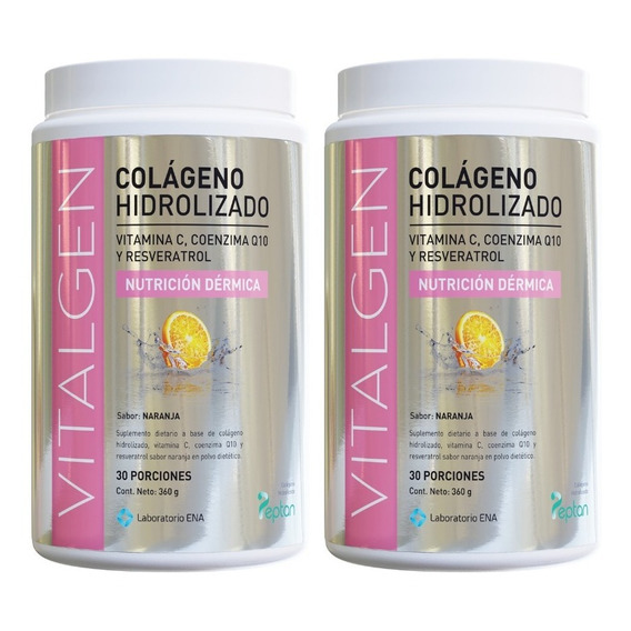 2 Vitalgen Colágeno Hidrolizado +vitc 360 Grs (60 Porciones)