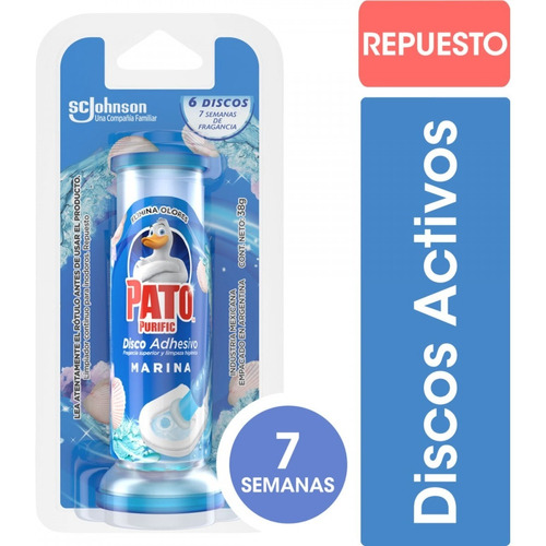 Pato Discos Adhesivos Para Inodoros Marina Repuesto 