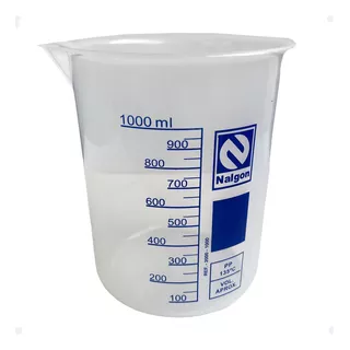 Béquer Becker Plástico 1000ml Forma Baixa Graduado