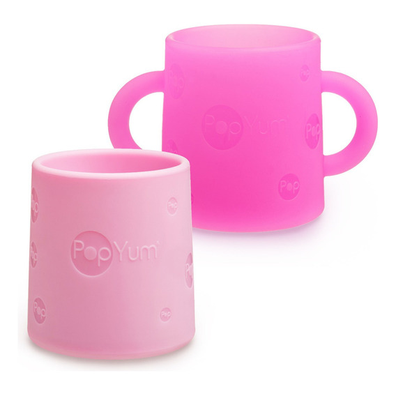 Popyum Set 2 Vasos Entrenadores De Silicón Suave Sin Bpa 5oz Color Rosa y Morado