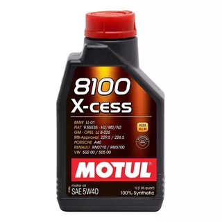 Aceite Motor Auto Motul 8100 5w40 Xcess 100% Sintétic 1l