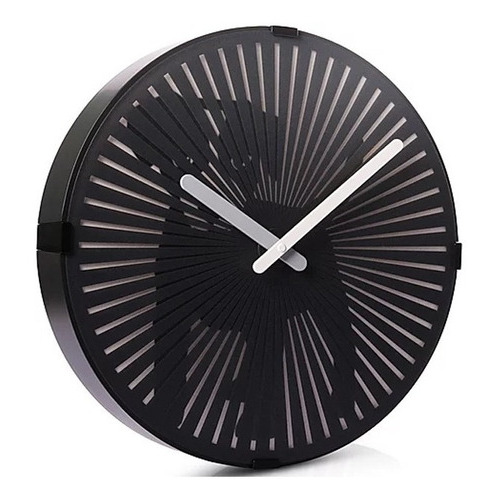 Reloj De Pared Con Imagen Siempre En Momiviento Color de la estructura Negro Color del fondo Blanco