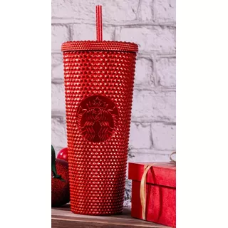 Vaso Starbucks Navidad Rojo Metálico