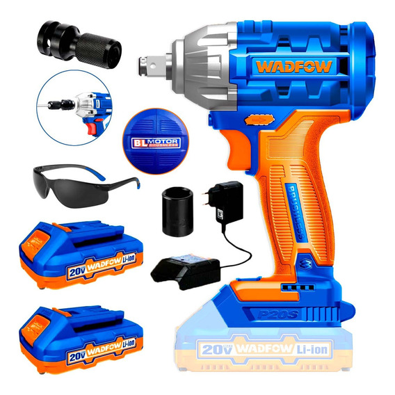 Llave De Impacto 20v 1/2'' Brushless Inalámbrico + 2 Batería Color Azul Frecuencia 50hz 60hz