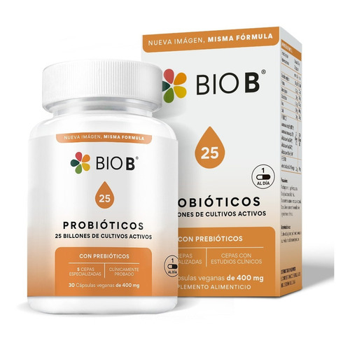 Bio B 30 Cápsulas Probióticos 25 Billones Sabor N/a