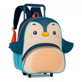 Mochila De Rodinhas Infantil Clio Pets Cachorro Meninos Cor Pinguim