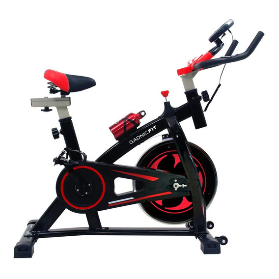Bicicleta Fija Spinning Gadnic Fit Pro Botellita Garantia Color Negro/Rojo