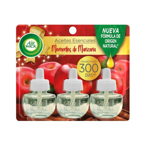 Air Wick Repuestos Aceites Esenciales Aromatizante Eléctrico Aroma Momentos de Manzana