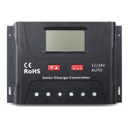 Controlador De Carga Placa Solar 60a 12v 24v Pwm Hp Lcd