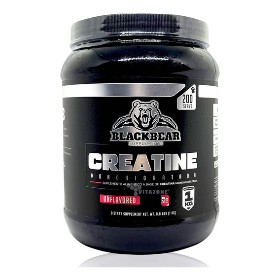 Blackbear Creatina Monohidratada 1 Kg 200 Serv Sabor Sin sabor