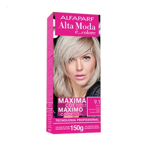 Kit Tintura Alfaparf  Alta moda é colore Pigmentos micronizados concentrados tono 9.1 rubio clarísimo ceniza para cabello