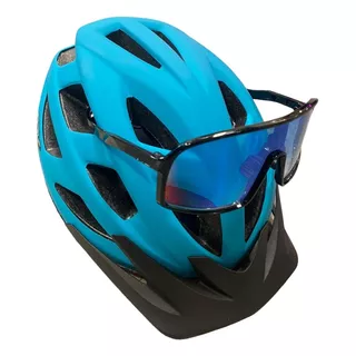 Casco Ciclismo Ruta Mtb + Lentes Combo Kit Uv 400 - Salas