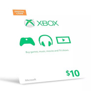 Microsoft Gift Card Xbox 10 Dolares - Cartao Live 10 Dolares