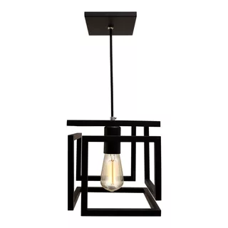 Luminaria Pendente Infinity Preto Cobre Lampada Led Lustr