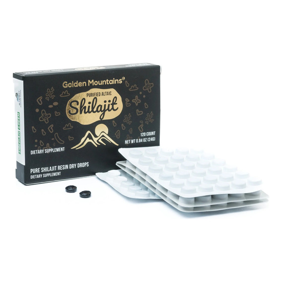 Shilajit Golden Mountains Gotas Secas De Resina 120 Tabletas