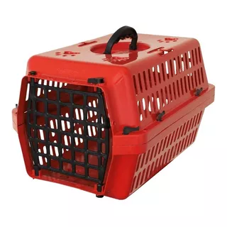 Casinha Caixa De Transporte Gatos Cães  Coelhos N°1 Vermelho
