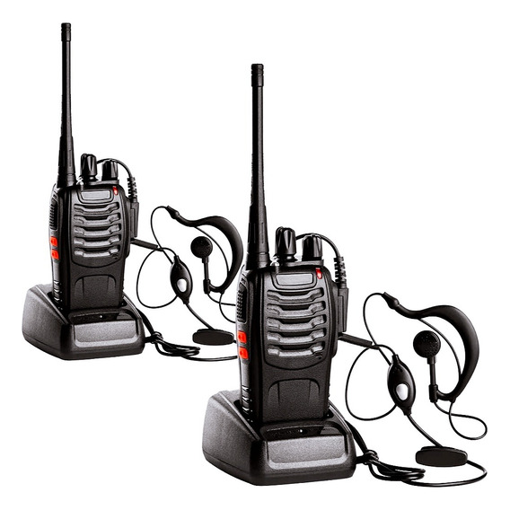 2 Radios De Comunicacion Walkie Talkie Uhf Con Manos Libres