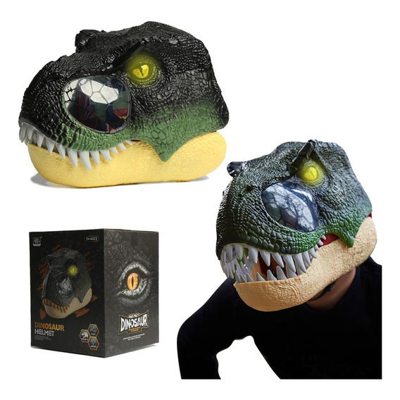 Máscara De Dinosaurio Tyrannosaurus Rex Con Luce Y Rugido