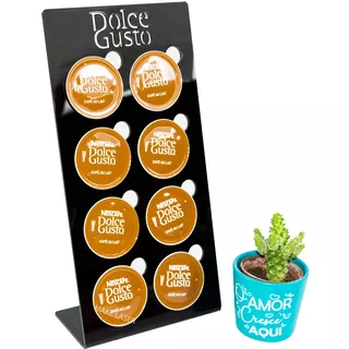 Suporte 8 Cápsulas De Café Dolce Gusto Acrílico Preto Em l