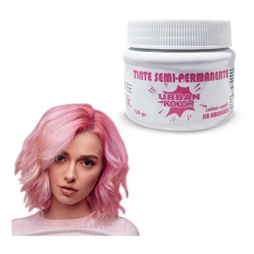 Kit Tinte semipermanente Kolor Shot  SIN AMONIACO Urban Color tono rosa pastel cotton candy para cabello