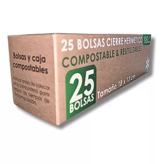 25 Bolsas Herméticas Doble Cierre Para Alimentos. 18x13cm