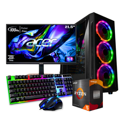 Torre Cpu Gamer Ryzen 5 5600g Vega 7 Ssd 1tb 16gb Led 22 Pc