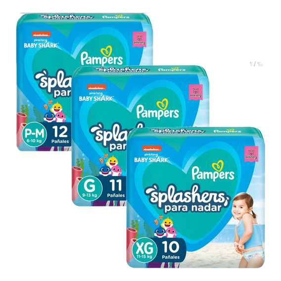  Pañales Para El Agua Pampers Splashers G/xg M/g P/m