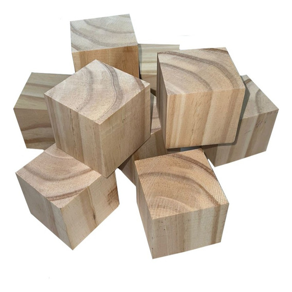 Bloques Apilables Cubos De Madera 5 X 5 Cm (10 Unidades)