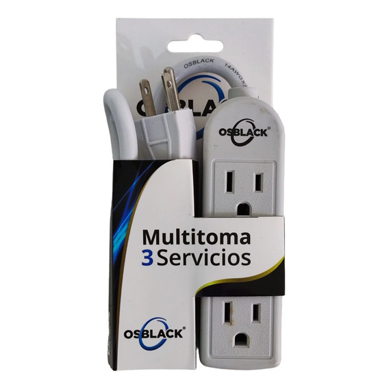 Multitoma 3 Puertos 125v Polo A Tierra Resistente 15 Amp