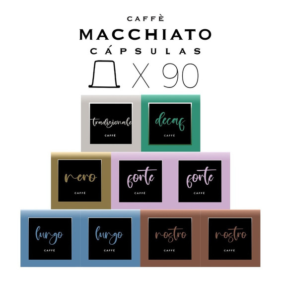 90 Capsulas De Café Macchiato Compatible Maquina Nespresso