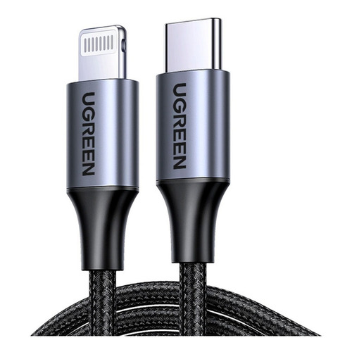 Ugreen Cable Usb C - Lightning iPad iPhone Cargar Rapida 2m Color Negro