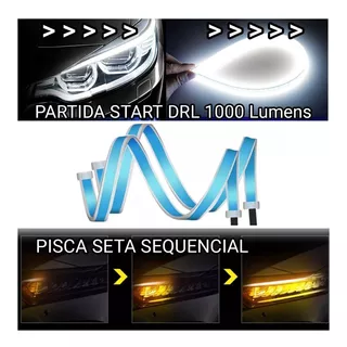 Par Fita Barra Led Dual Chip Frexivel 60cm Farol + Vendidas