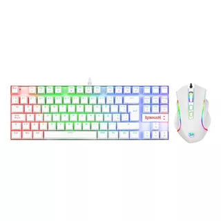 Kit Teclado Mouse Gamer Redragon K552rgb-ba-w-sp Kumara Griffin Rgb Color Blanco