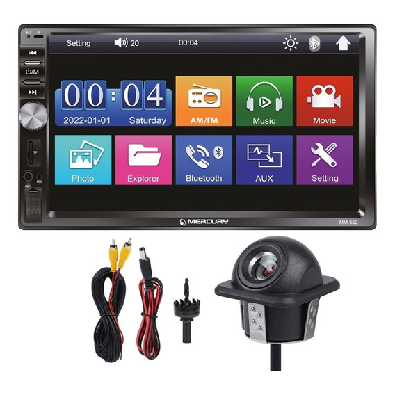 Combo Reproductor 7 Pul Pantalla Blauline + Camara Reversa