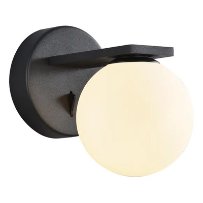 Aplique Pared Recife Led Con Tecla Tulipa Opal Negro
