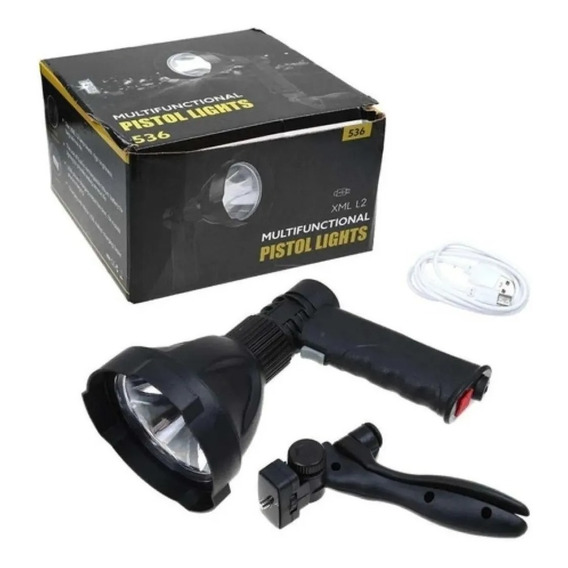 Reflector Pistola Busca Huella Led Recargable Usb Tactico