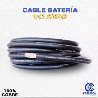 Cable Batería Automotriz 1/0 Rojo Y  Negro, Por Metro