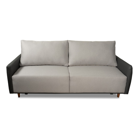 Sillon Sofa 3 Cuerpos Con Patas De Madera Tapizado Tela