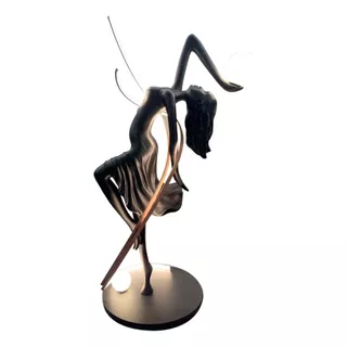 Escultura Ballerina Preta Moderna Decoração De Luxo