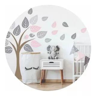 Vinilo Decorativo Infantil De Arbol Con Pajaritos 160x260 Cm