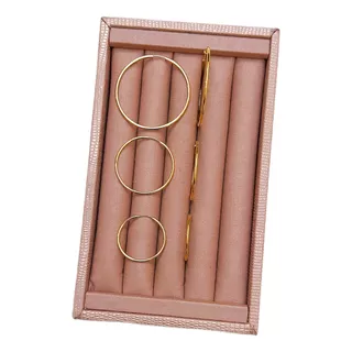 Trio Brincos De Argola Minimalistas Banhado Em Ouro 18k